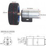 DC 6V 620 Rpm 25GA370 DC Reduction Gear Motor with wheel