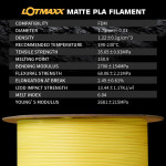 LOTMAXX Matte PLA Filament (Matte Light Yellow)