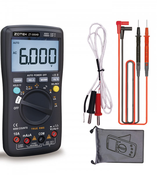 ZT300AB Multimeter Auto/Manual Range Digital Universal Meter 6000 Counts True RMS Smart AC/DC Voltage Current Meter