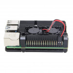 Armor Case with Dual Fan for Raspberry Pi 4 Model B - Black