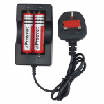 Dual Charger For 18650 14500 16430 Rechargeable Li-Ion Battery UK Plug