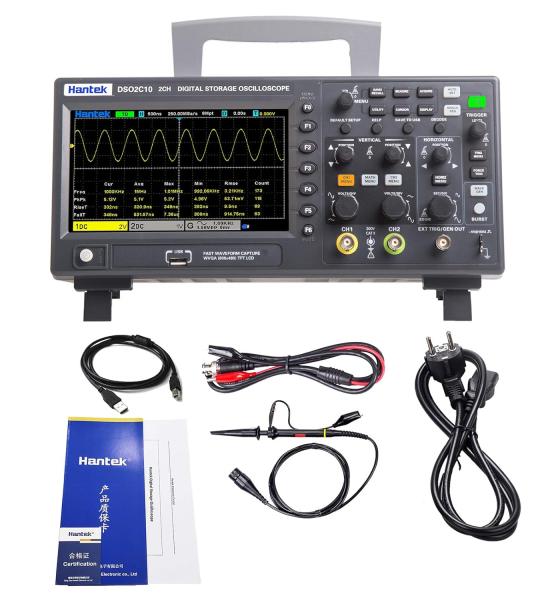 Hantek DSO2C10 Digital Oscilloscope 2CH 1GSa/S Storage Economical Oscilloscope 100MHZ Bandwidth Handheld