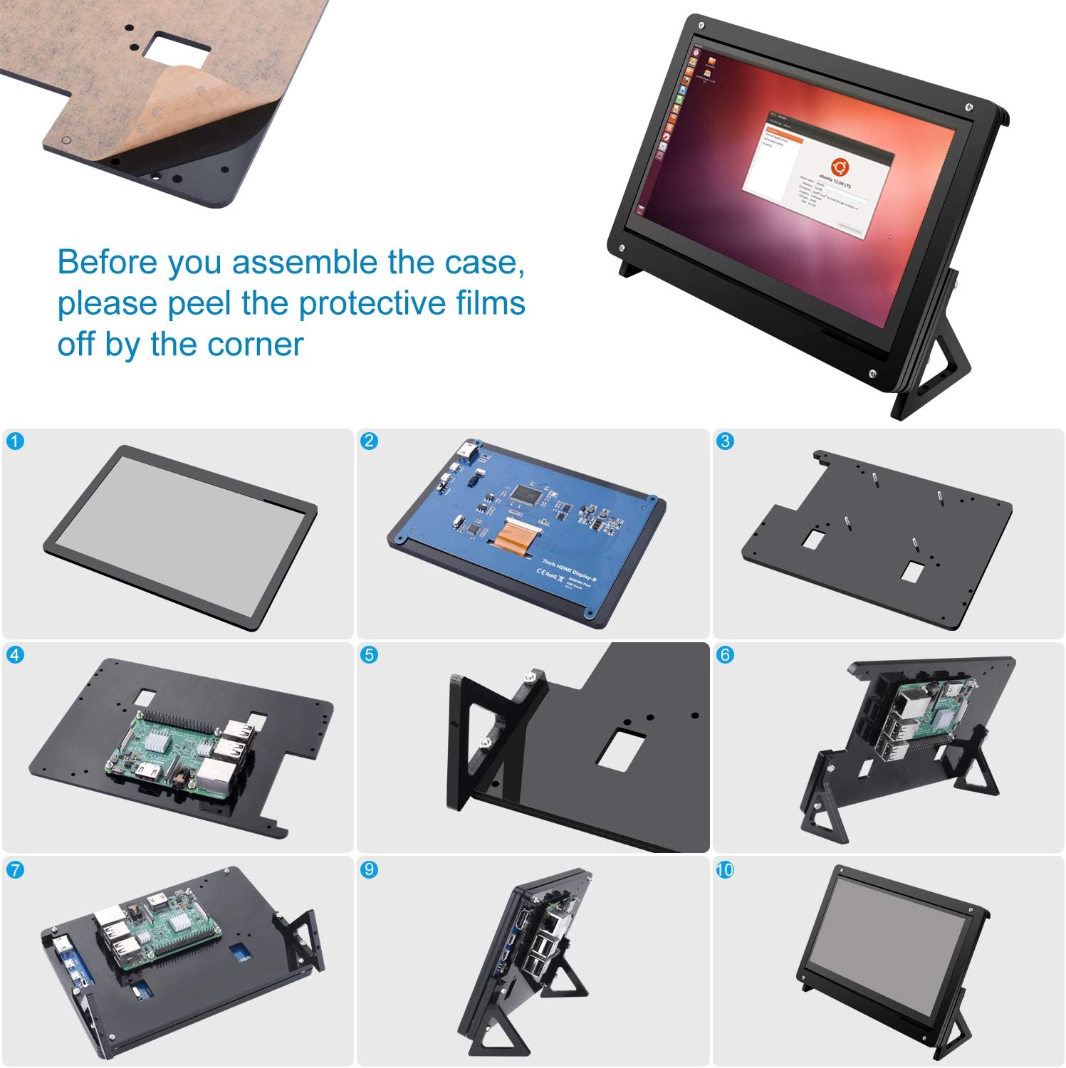 7 inch Raspberry Pi Touch Screen Case Holder
