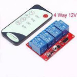 4-way 12V infrared receiving relay driver board + remote control