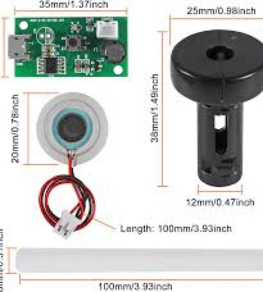 Ultrasonic Mist Maker Humidifier – 5V Type-C USB Atomizer Module with 108KHz Disc & PCB