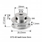 GT2-6mm Belt Width 40 teeth 5mm Bore Aluminium Timing Pulley