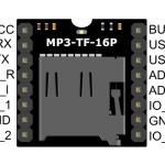 DFPlayer Mini MP3 Player Module MP3 Voice Decode Board Supporting TF Card U-Disk IO/Serial Port/AD MP3-TF-16P for Arduino UNO