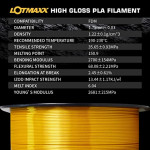 LOTMAXX High Gloss PLA Filament (High Gloss Gold)