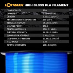 LOTMAXX High Gloss PLA Filament (High Gloss Blue)