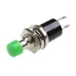 OFF- (ON), Momentary ON, Black head - IC177 Green Push Button