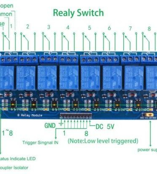 5v 8 channel relay module board