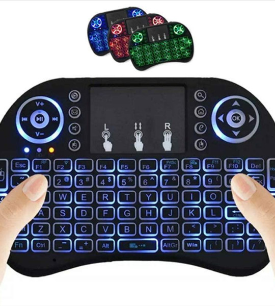 Wireless Mini Keyboard Remote Control Touchpad Mouse with RGB Backlight for Raspberry 2.4GHz